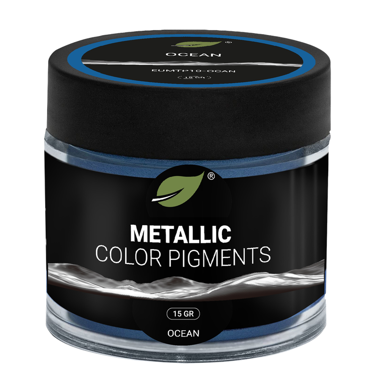 Pigments métalliques Ecopoxy Bleu OCEAN - Spécial résine époxy Pigment noir fourniture résine époxy