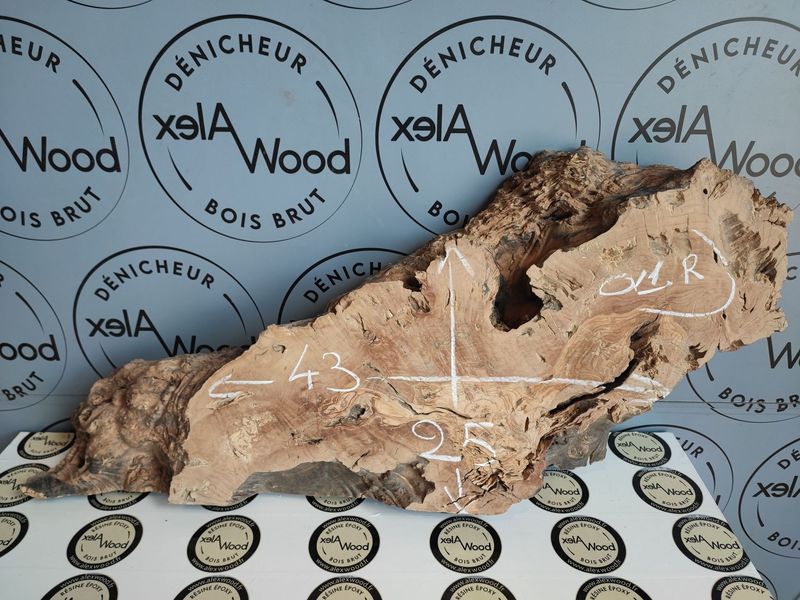 Plateau bois brut d'olivier idéal table résine époxy - OV1.R