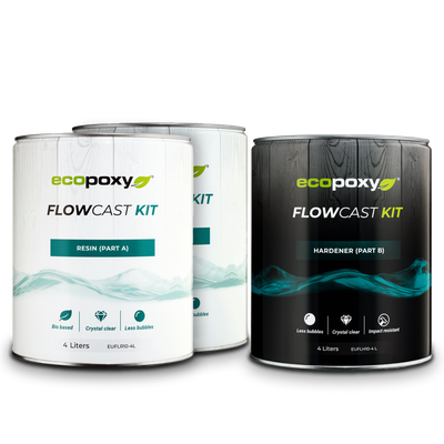 Résine époxy biosourcée ECOPOXY FLOWCAST Kit résine époxy biosourcée transparente ECOPOXY FLOWCAST haute qualité