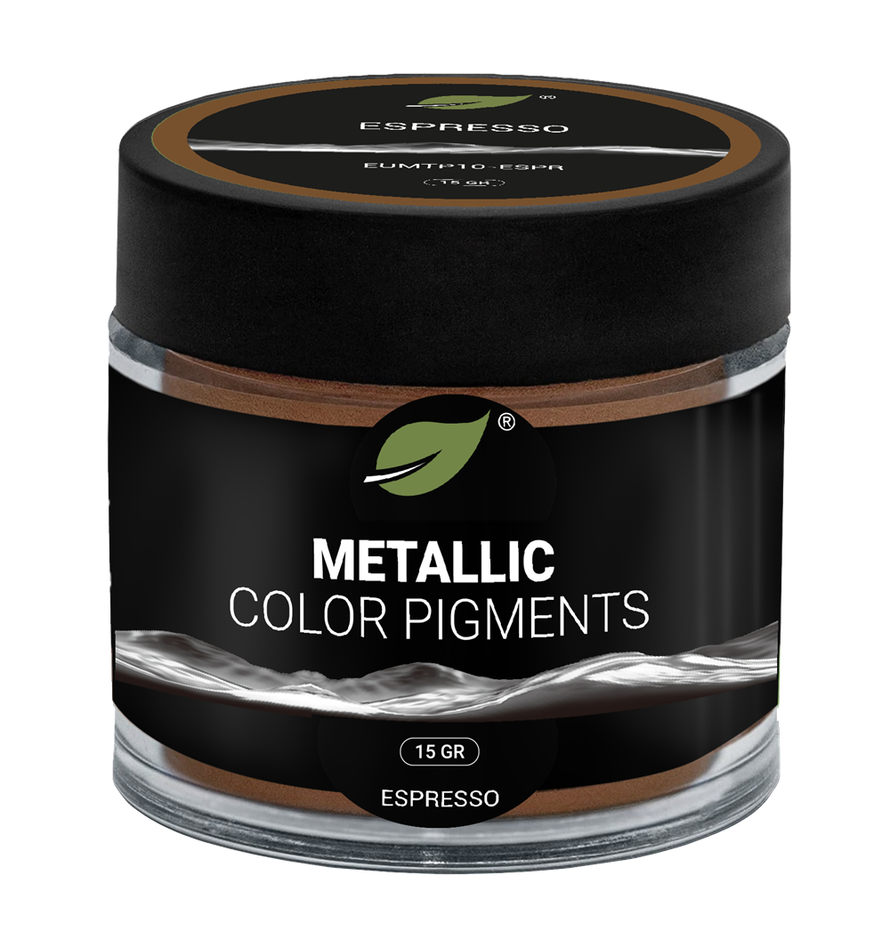 Pigment métallique effet espresso pour table résine
