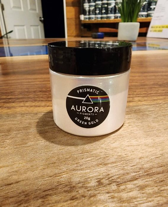 Pigments effet vert et doré pour résine