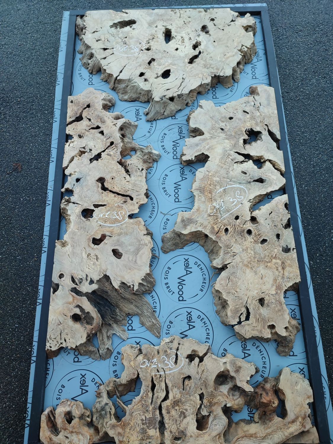 RACINE BOIS D'OLIVIER SPECIAL TABLE RESINE EPOXY TOULOUSE ALEXWOOD