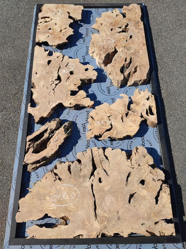 6 plateaux de bois d'olivier pour table époxy