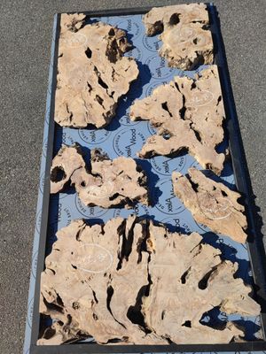 6 plateaux d’olivier + 34L de résine époxy