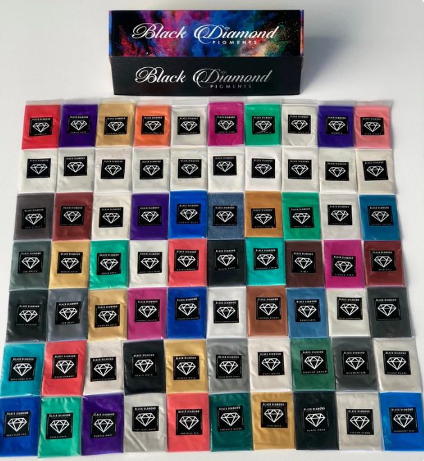 Coffret Pigments Black Diamond® – 70 sachets de pigments mica pour résine époxy et créations DIY Assortiment pigments Black Diamond pour résine époxy