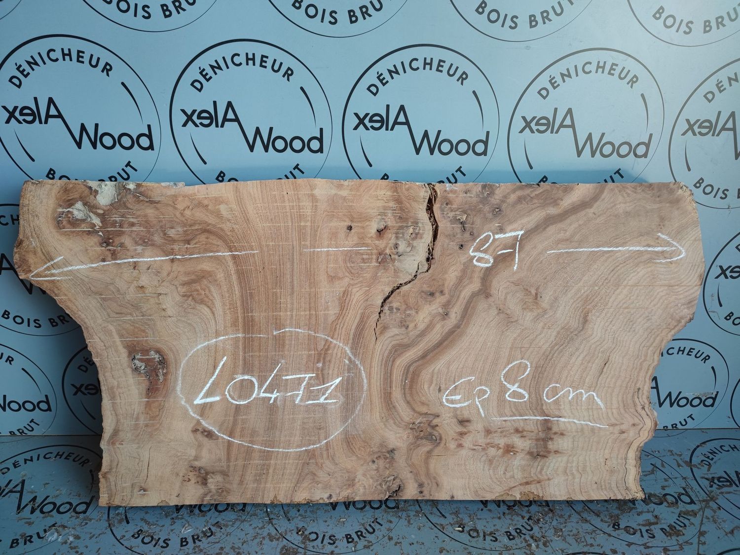 Plateau en bois d’orme brut – planche naturelle pour projet bois ou résine époxy