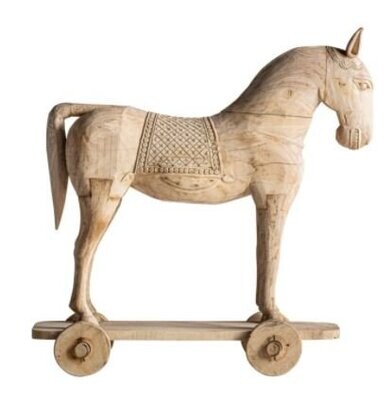 ESCULTURA CABALLO MADERA TALLADA