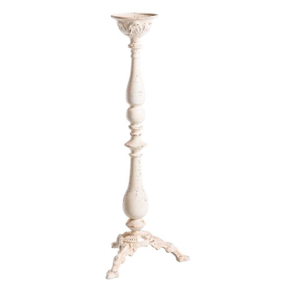 CANDELABRO METAL BLANCO ROZADO 83 cm