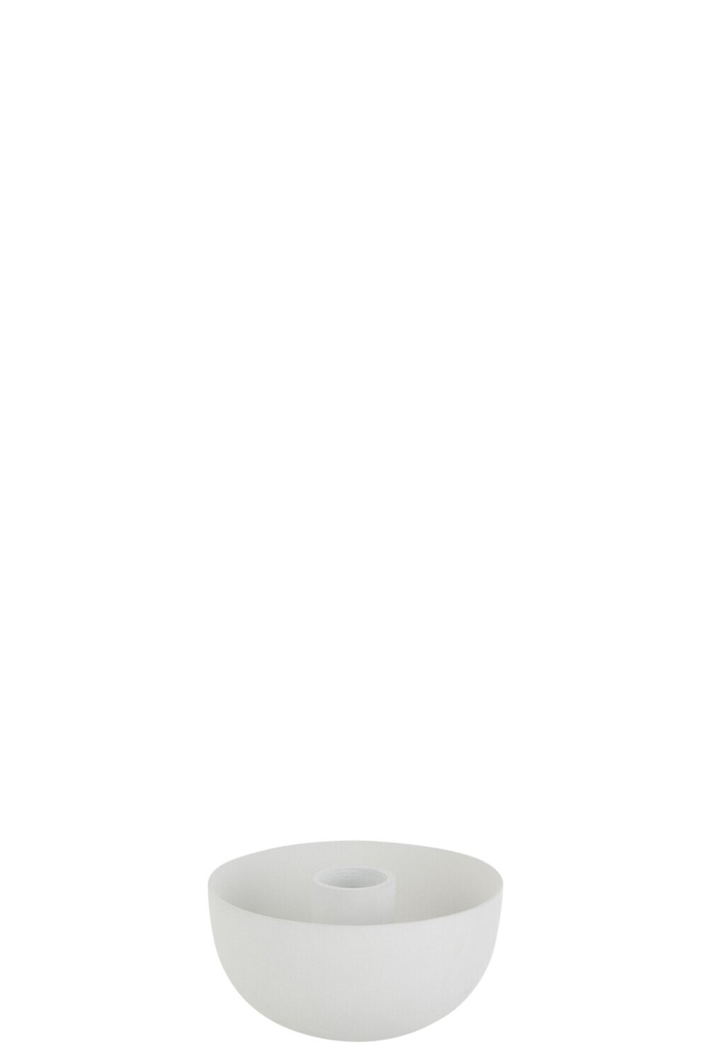 CANDELABRO CUENCO METAL BLANCO