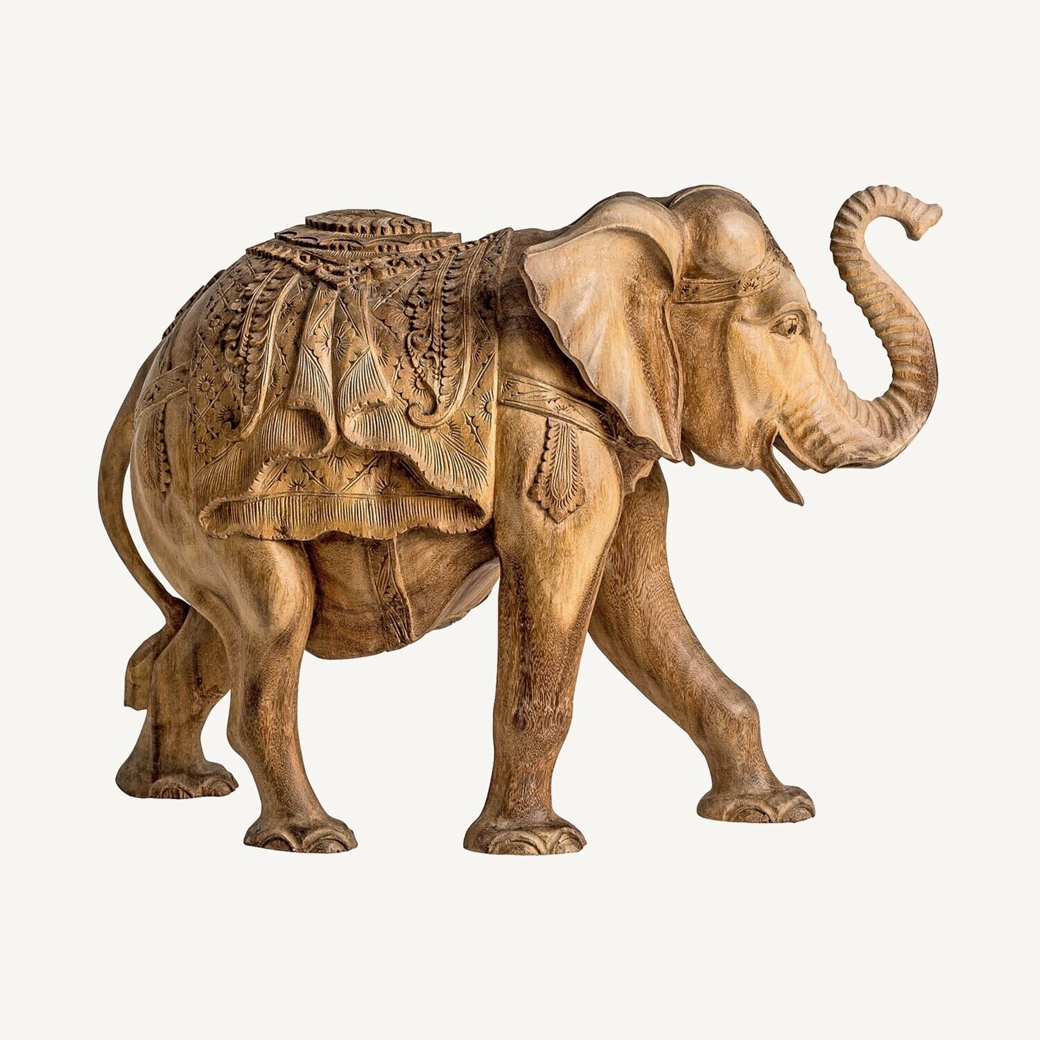 FIGURA ELEFANTE MADERA TALLADA XL