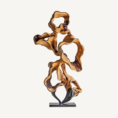 FIGURA ESCULTURA MADERA ABSTRACTA