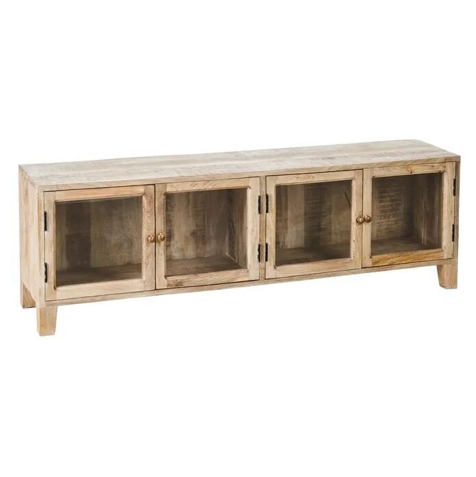 MUEBLE TV BLANCO ROZADO MADERA DE MANGO 160 x 35,50 x 52,50 CM