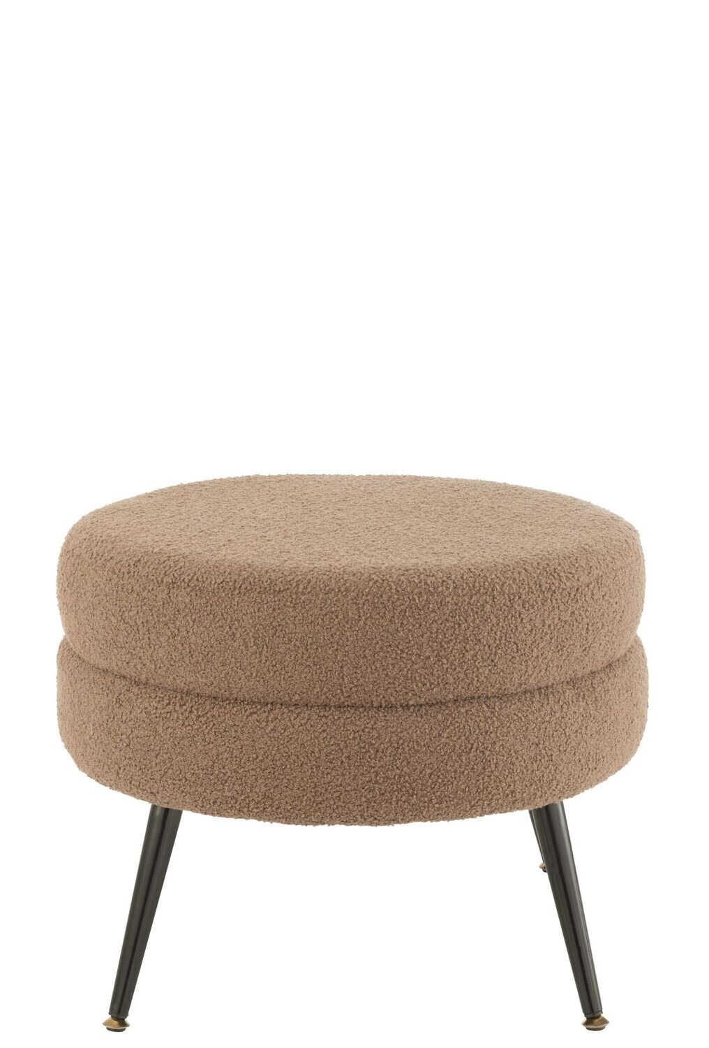 POUF REDONDO PATAS HIERRO MARRON