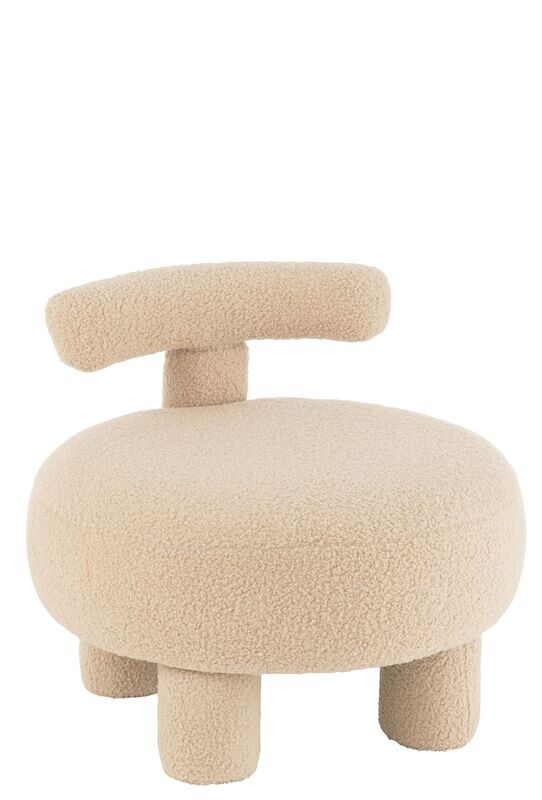 POUF REDONDO CON RESPALDO  BEIGE