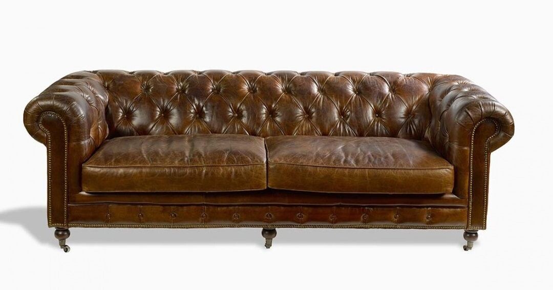 SOFA ENGLAND PIEL ENVEJECIDA 238x96x77 cm