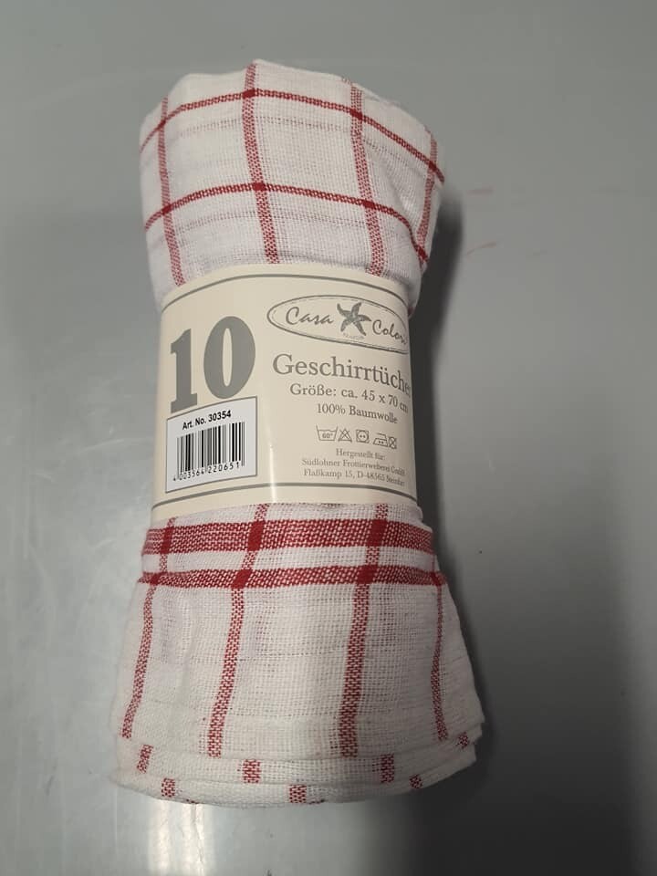 lot de 10 torchon rouge