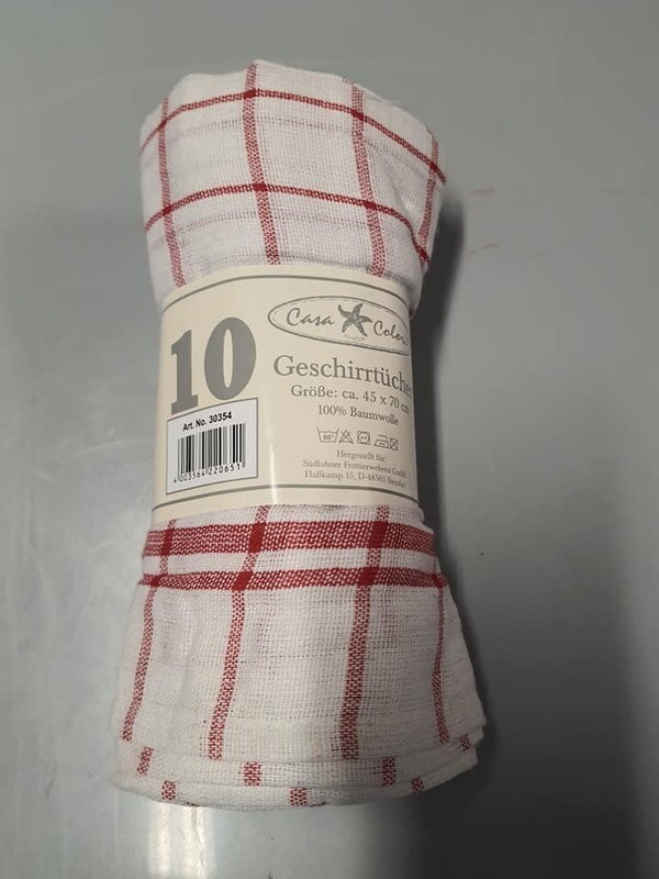lot de 10 torchon rouge