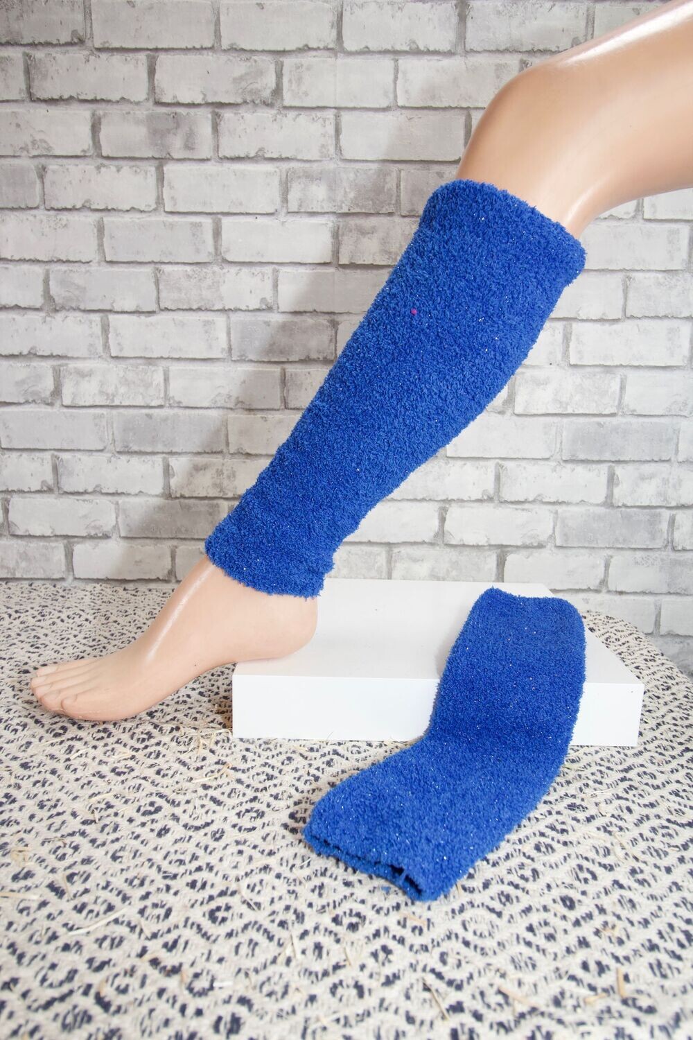 guêtre femme bleu paillettes taille unique