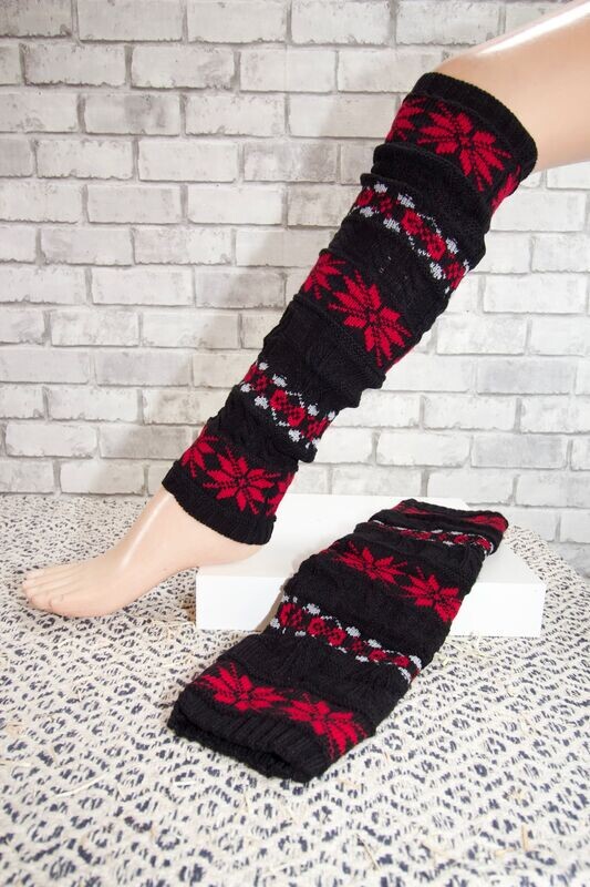 guêtre femme noir rouge taille unique