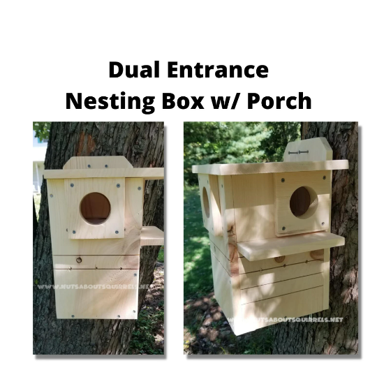 Squirrel Nesting Box w/ Two Entrances