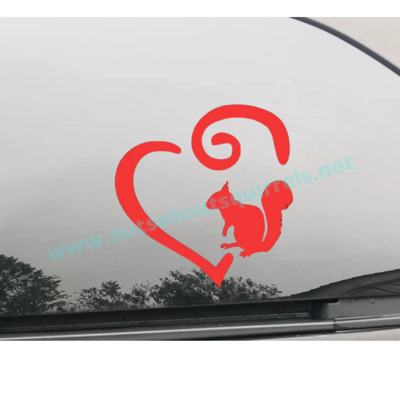 Squirrel in Heart Vinyl Decal – Multiple Colors Available