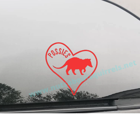 Opossum in a Heart Vinyl Decal