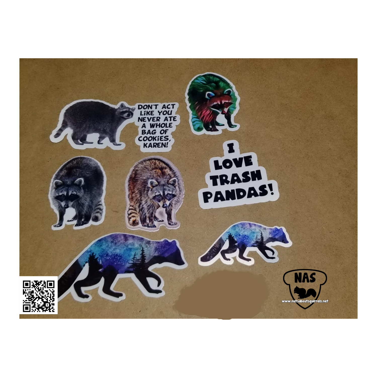 Raccoon Themed Stickers