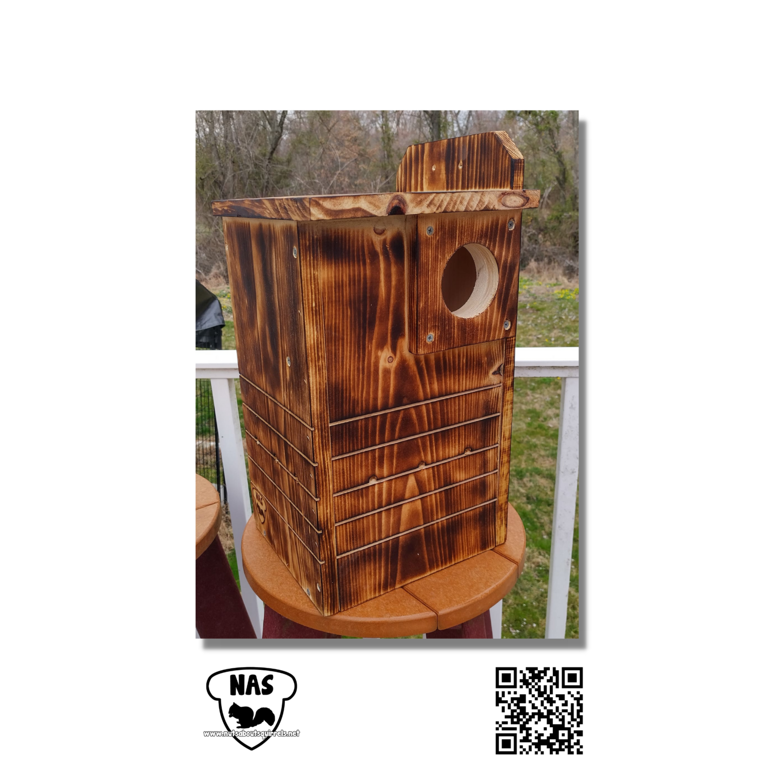 Squirrel Nesting Box w/ Scorched Finish