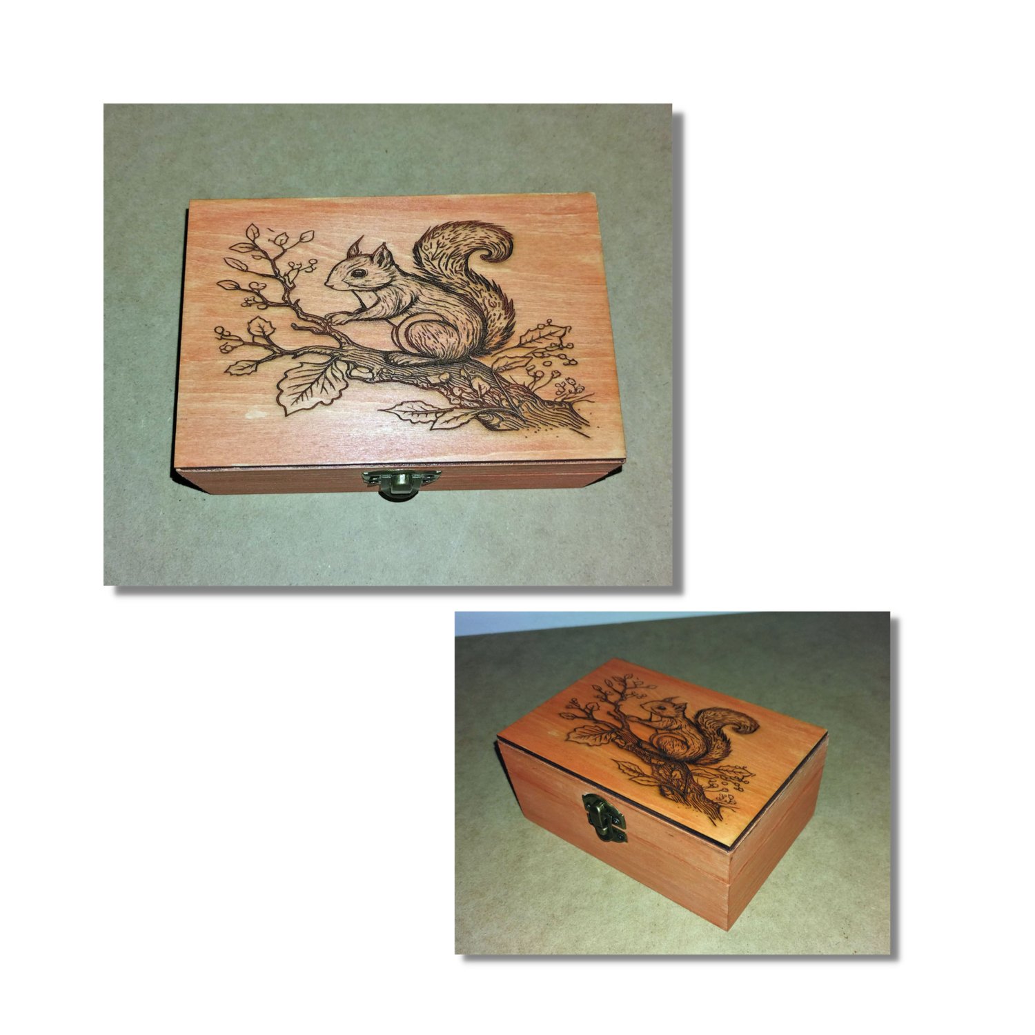 Engraved Squirrel Jewelry Box