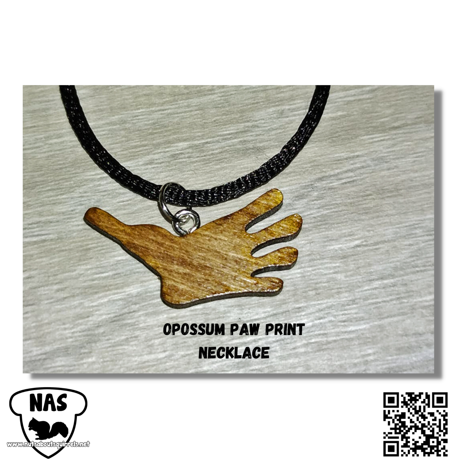 Opossum Paw Print Necklace