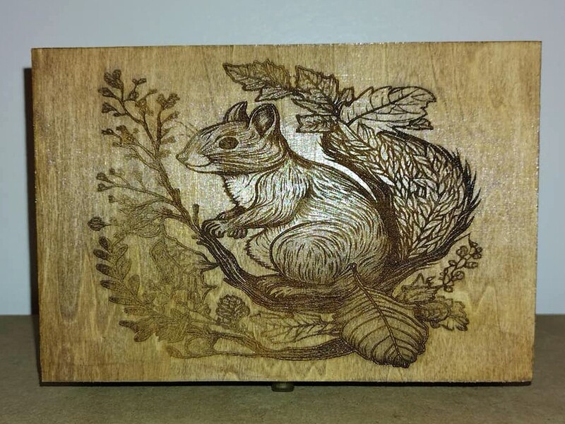 Engraved Squirrel Jewelry Box