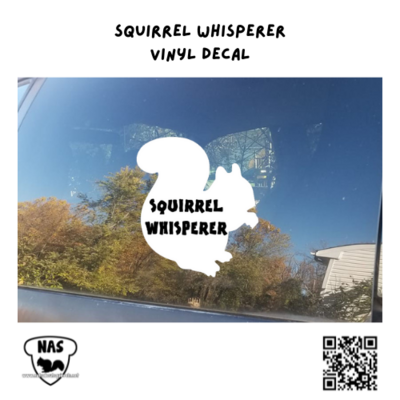 Squirrel Whisperer Vinyl Decal, Vinyl Squirrel Decal