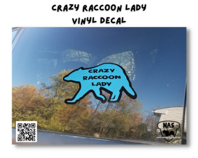 Crazy Raccoon Lady Two Tone Vinyl Decal