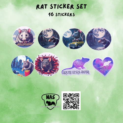 Set of 12 Pet Rat Stickers