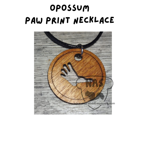 Opossum Rear Paw Print Necklace