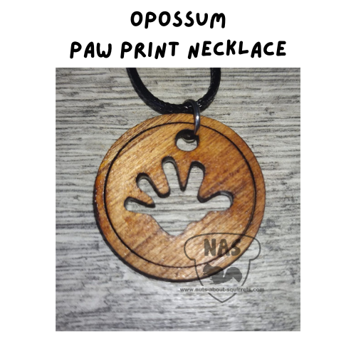 Opossum Front Paw Print Necklace