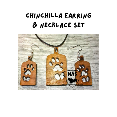 Engraved Chinchilla Necklace &amp; Earring Set
