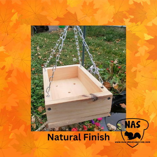 Hanging Platform Squirrel &amp; Bird Feeder – Handmade Pine Tray Feeder for Backyard Wildlife