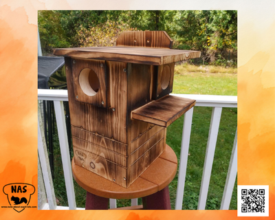 Squirrel Nesting Box w/ Two Entrances