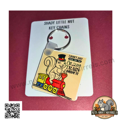 Gladys&#39;s I Don&#39;t Just Ride on the Crazy Train Key Chain &amp; Cranky Sticker Bundle