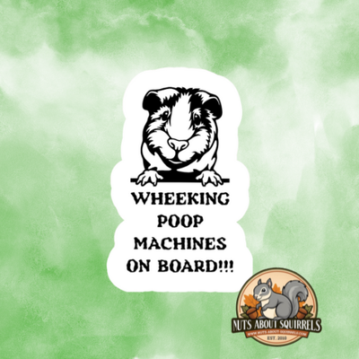 Wheeking Poop Machines on Board Guinea Pig Sticker