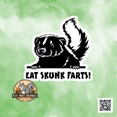 Funny ‘Eat Skunk Farts!’ Skunk Sticker |  Outdoor Vinyl | Durable Water &amp; UV-Resistant