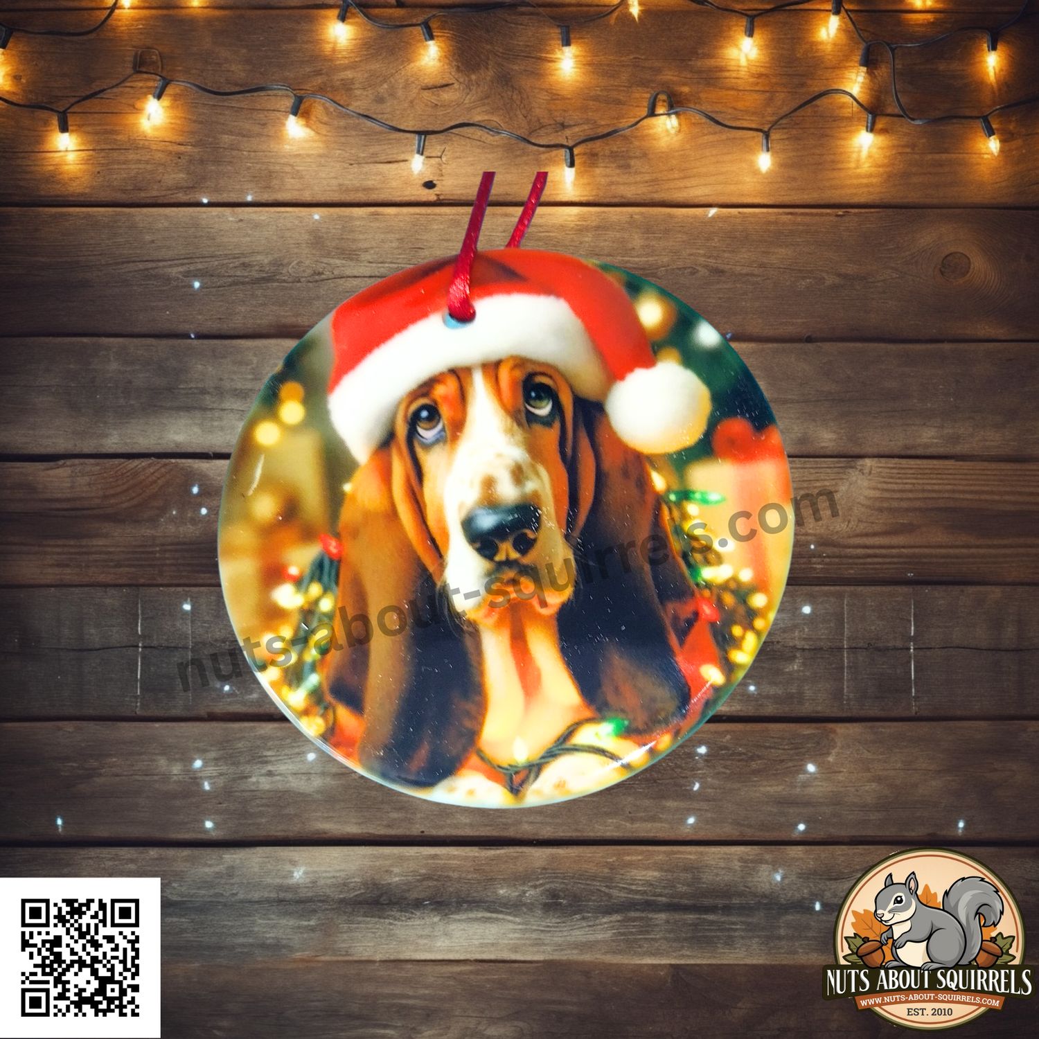Ceramic Basset Hound Ornament