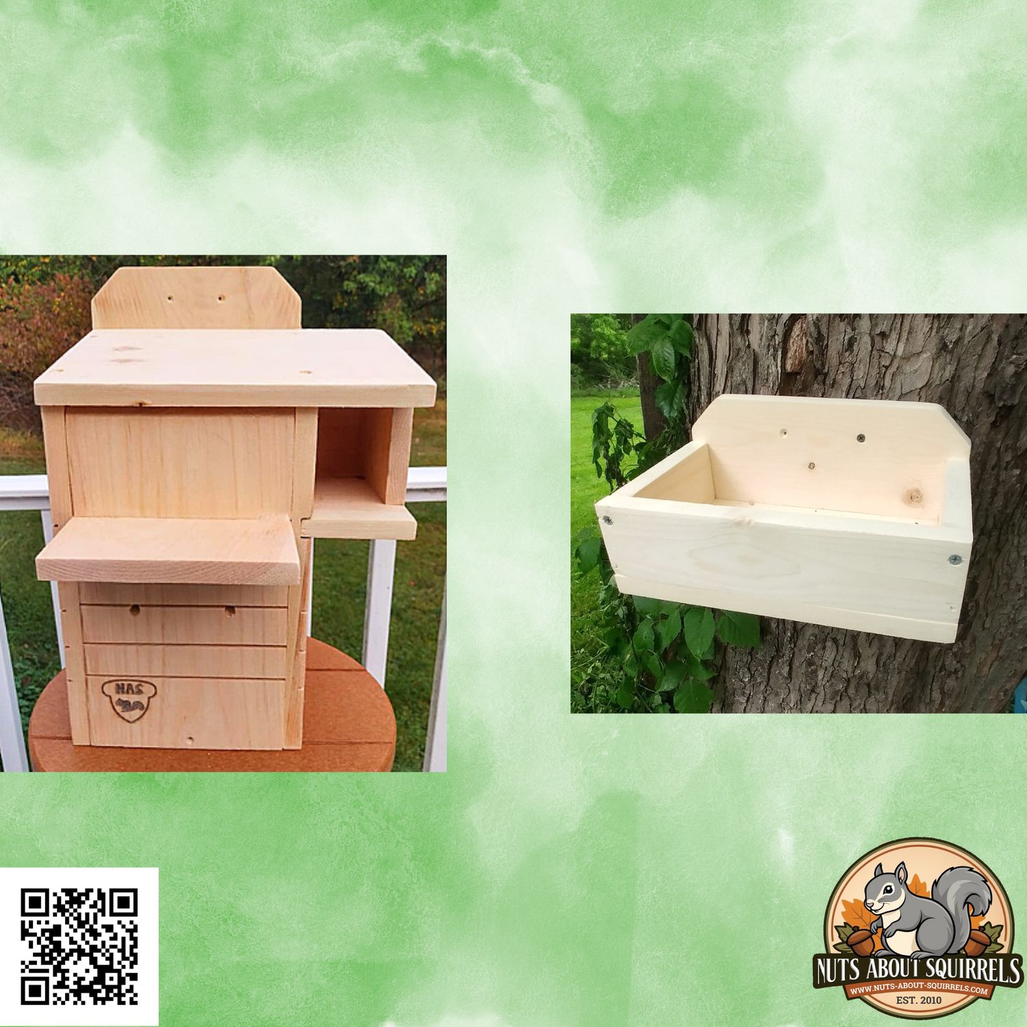 Squirrel Nest Box and Feeder Combo