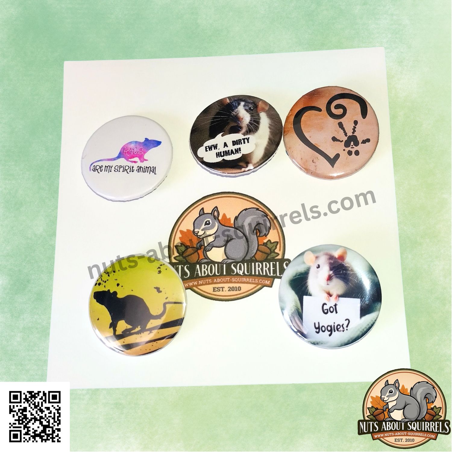 Rat-Themed 1.25&quot; Buttons – Cute, Funny, and Sassy Designs for Rat Lovers