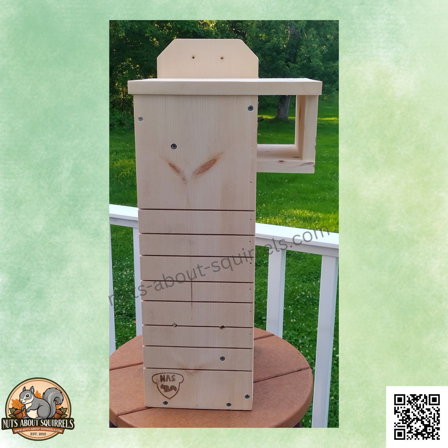 24&quot; Wildlife Rehab‑Approved Flying Squirrel Nest Box – FSC Pine Flyer Condo