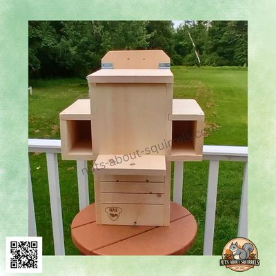 Gray  Camera Ready Squirrel Nest Box – Wildlife Rehab-Approved Condo | Handmade  Fox Squirrel House – Camera Not Included