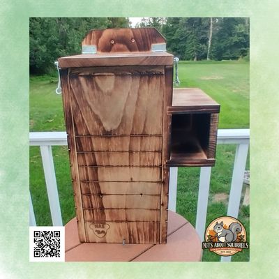 Gray Squirrel -Camera Ready Nest Box – Wildlife Rehab-Approved Condo | Handmade Fox Squirrel House – Camera Not Included