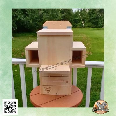 Wildlife Rehab-Approved Squirrel Nest Box with Wireless Camera – Handmade Nesting Shelter with Real-Time Monitoring