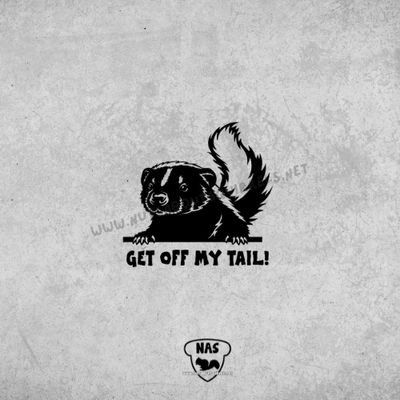 Get Off My Tail! Skunk Vinyl Decal